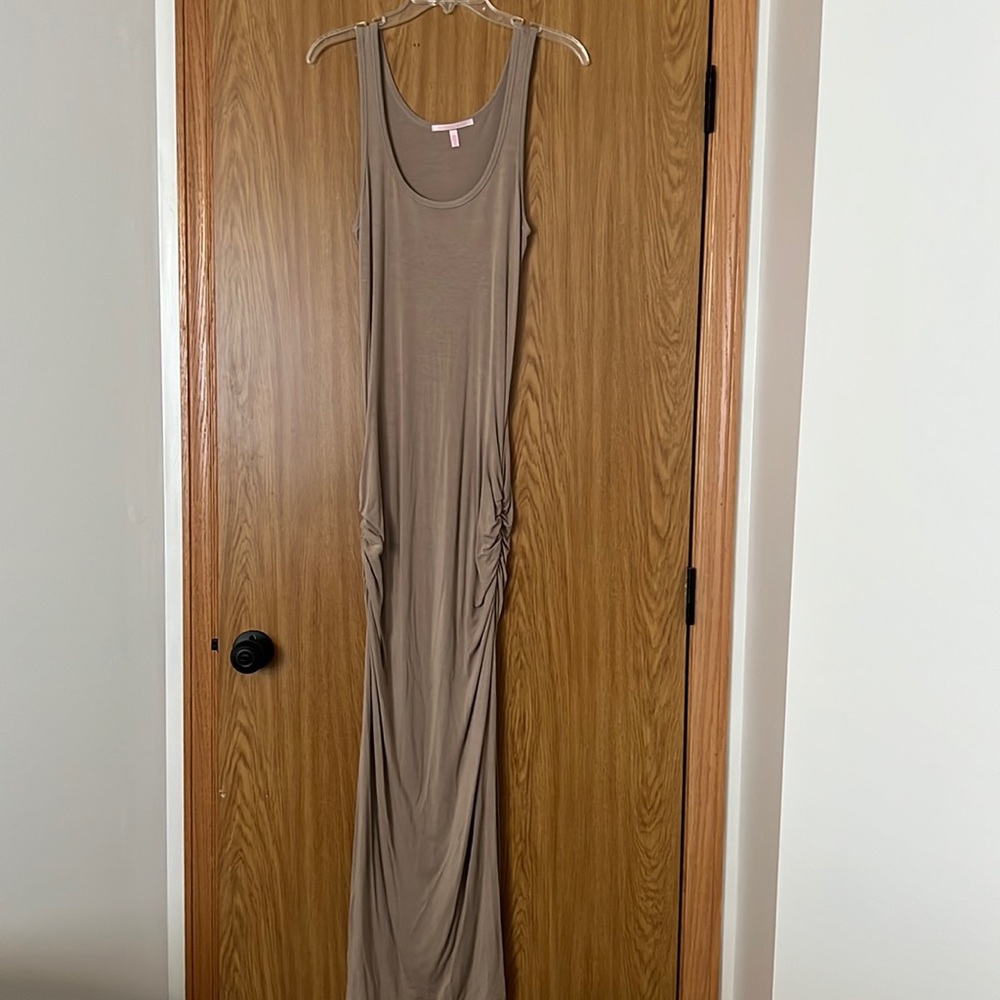 Victoria’s Secret Long Tan Ruched Dress